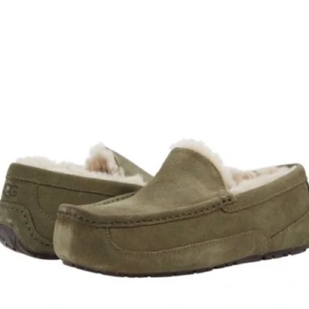 NEW UGG burnt Olive Suede men’s ASCOT Loafers size 11 - Picture 2 of 12